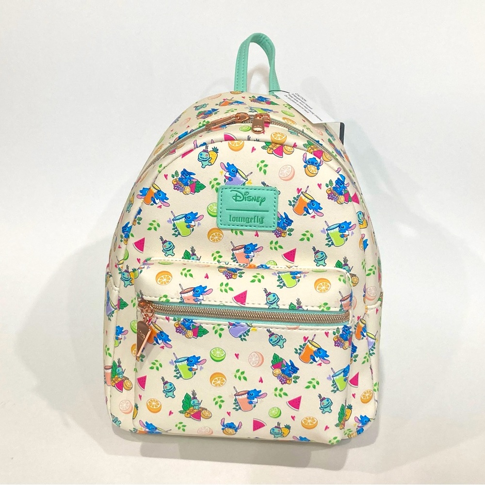 Disney Loungefly backpack stitch with drinks